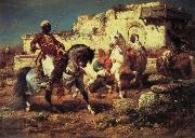 Adolf Schreyer Arabic horsemen Spain oil painting artist